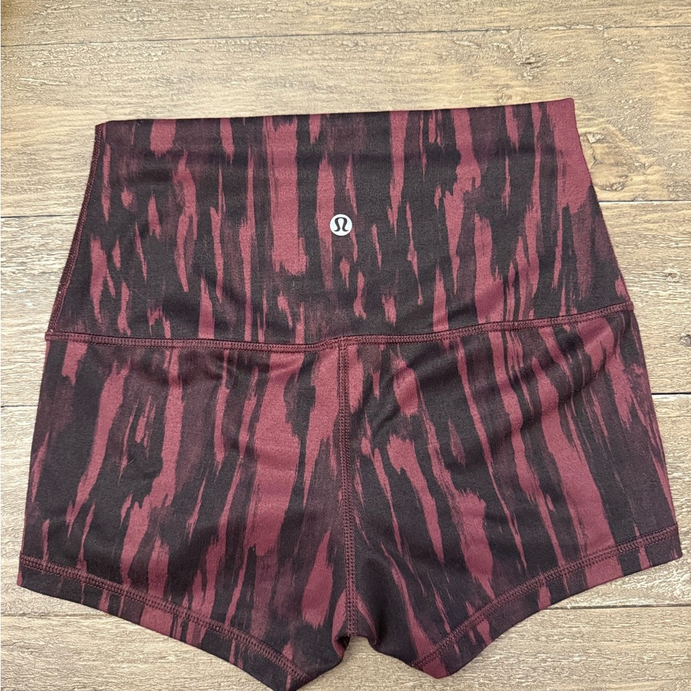 Lululemon Athletic Burgundy and Black Shorts - Size 2